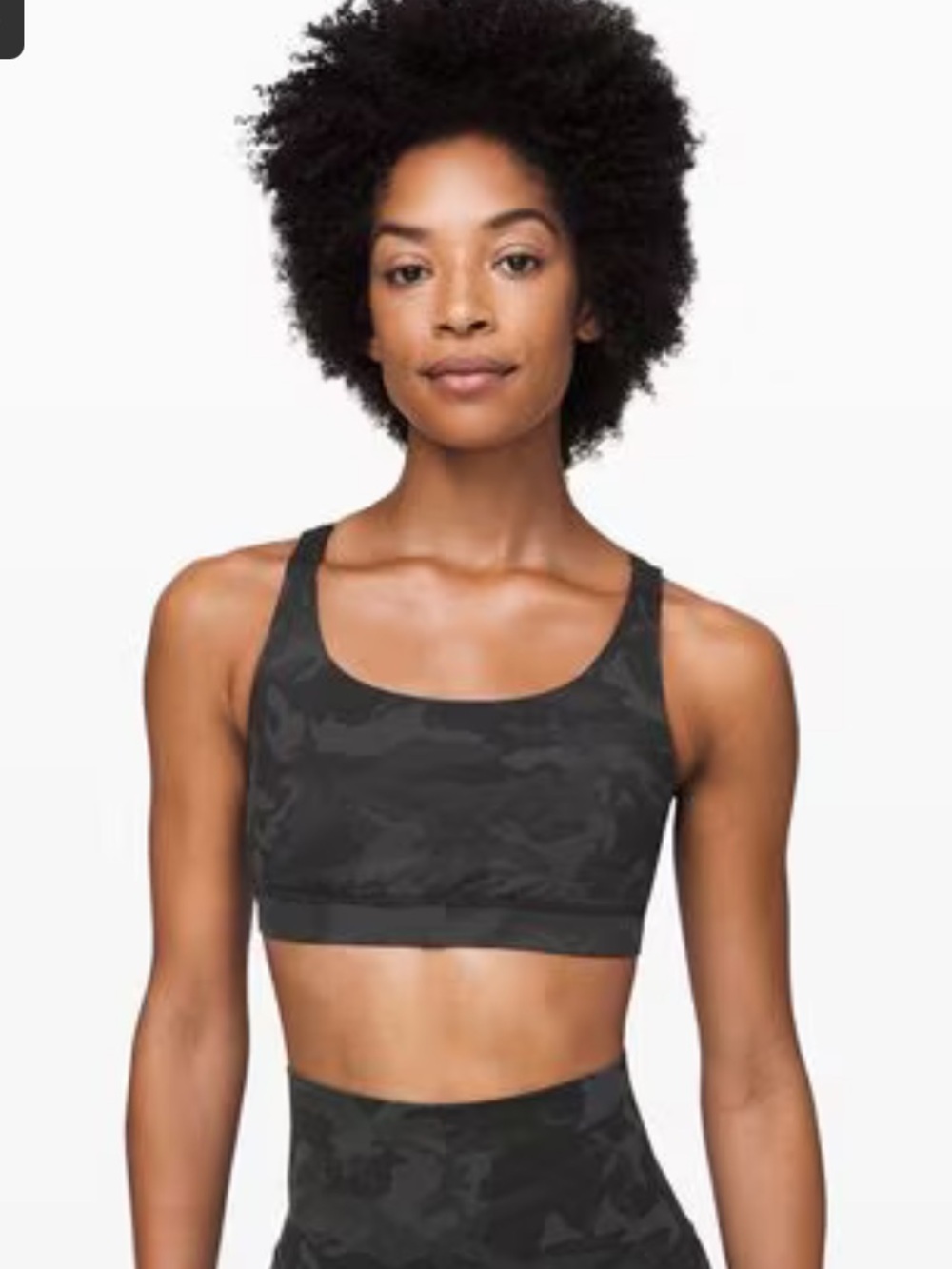Lululemon “Energy” Sports Bra 8 - Charcoal Camo